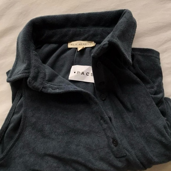 LA Hearts Collar Terry Cloth Dress - Picture 5 of 5